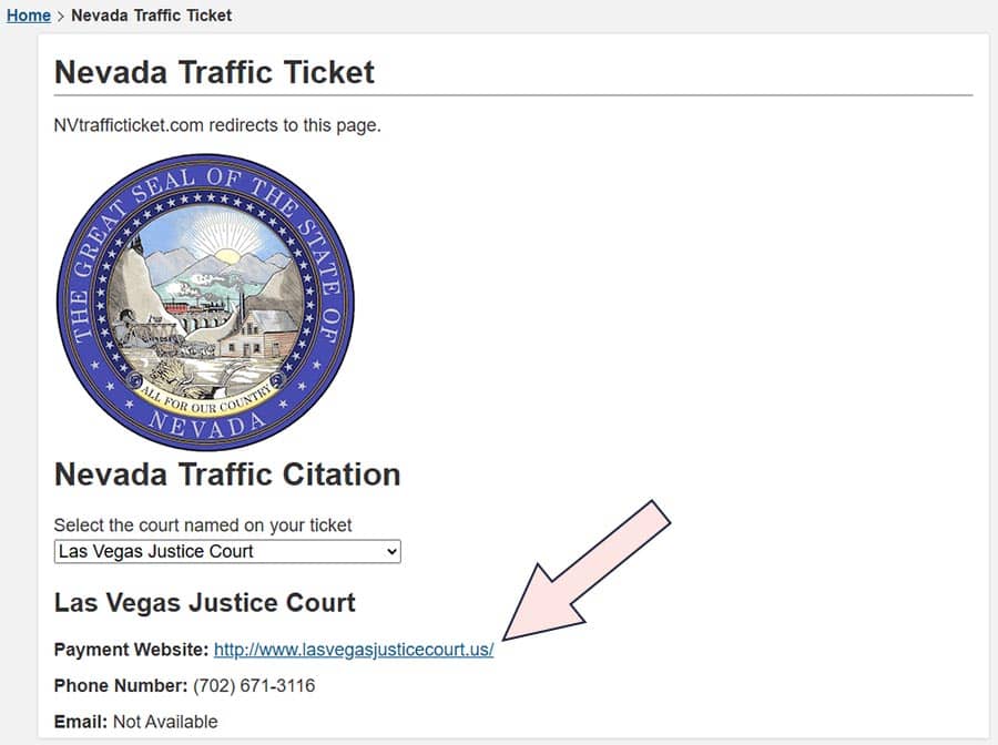 como verificar multas de transito en Las Vegas